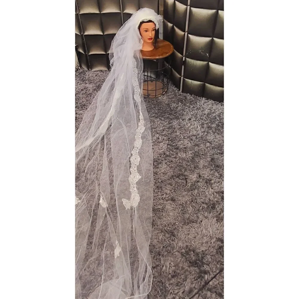 Vintage cathedral veil ivory vintage